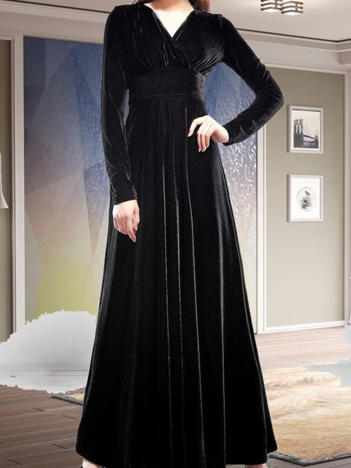 Black outlet velvet gown